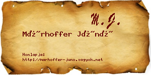 Márhoffer Júnó névjegykártya
